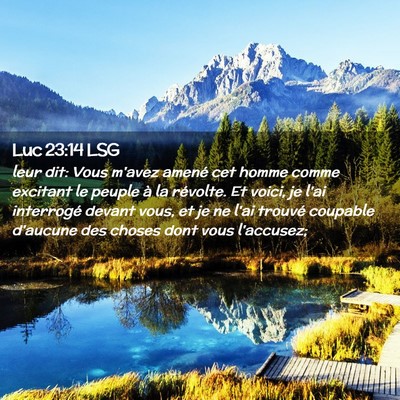 Picture 02 - Luc 23:14 LSG - leur dit: Vous m'avez amené cet homme comme - Bible Verse Picture