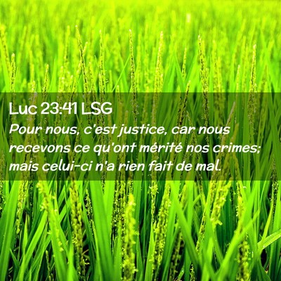 Picture 02 - Luc 23:41 LSG - Pour nous, c'est justice, car nous recevons ce - Bible Verse Picture