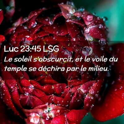 Picture 02 - Luc 23:45 LSG - Le soleil s'obscurcit, et le voile du temple se - Bible Verse Picture