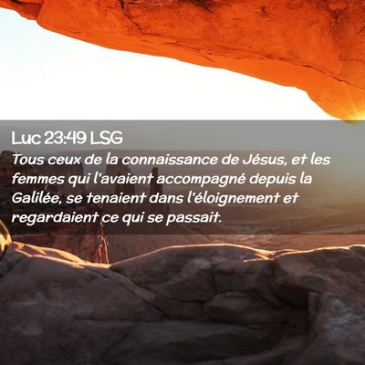 Picture 02 - Luc 23:49 LSG - Tous ceux de la connaissance de Jésus, et les - Bible Verse Picture