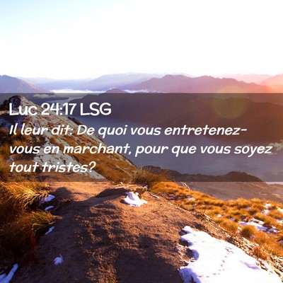 Picture 02 - Luc 24:17 LSG - Il leur dit: De quoi vous entretenez-vous en - Bible Verse Picture
