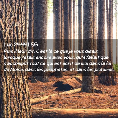 Picture 02 - Luc 24:44 LSG - Puis il leur dit: C'est là ce que je vous disais - Bible Verse Picture