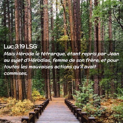 Picture 02 - Luc 3:19 LSG - Mais Hérode le tétrarque, étant repris par - Bible Verse Picture