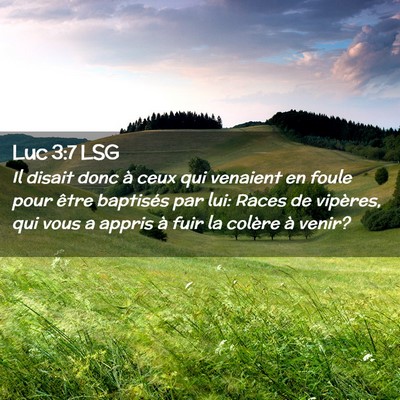 Picture 02 - Luc 3:7 LSG - Il disait donc à ceux qui venaient en foule pour - Bible Verse Picture
