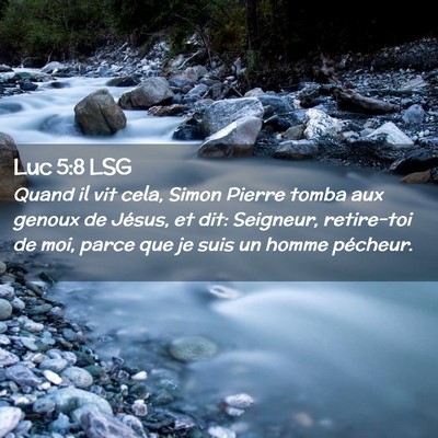 Picture 02 - Luc 5:8 LSG - Quand il vit cela, Simon Pierre tomba aux genoux - Bible Verse Picture