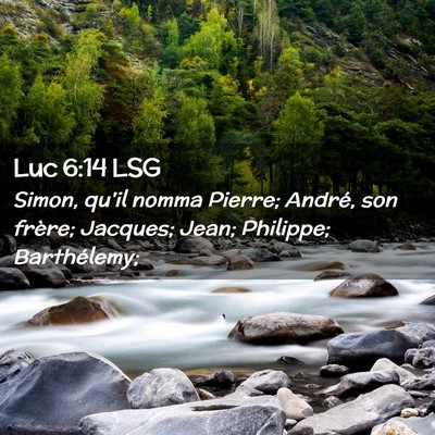 Picture 02 - Luc 6:14 LSG - Simon, qu'il nomma Pierre; André, son frère; - Bible Verse Picture