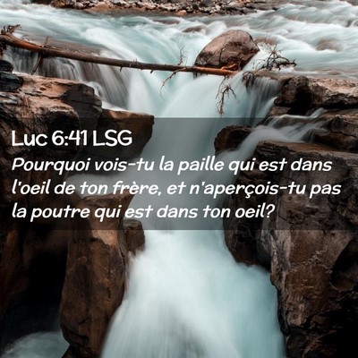 Picture 02 - Luc 6:41 LSG - Pourquoi vois-tu la paille qui est dans l'oeil de - Bible Verse Picture
