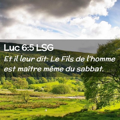 Picture 02 - Luc 6:5 LSG - Et il leur dit: Le Fils de l'homme est maître - Bible Verse Picture