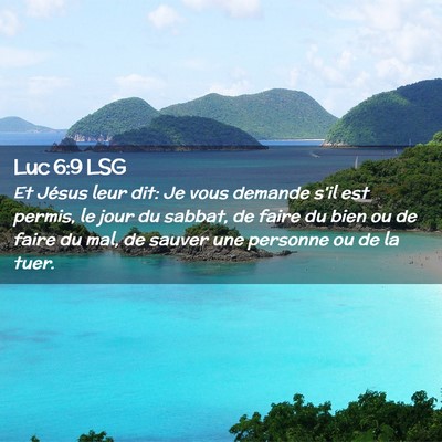 Picture 02 - Luc 6:9 LSG - Et Jésus leur dit: Je vous demande s'il est - Bible Verse Picture