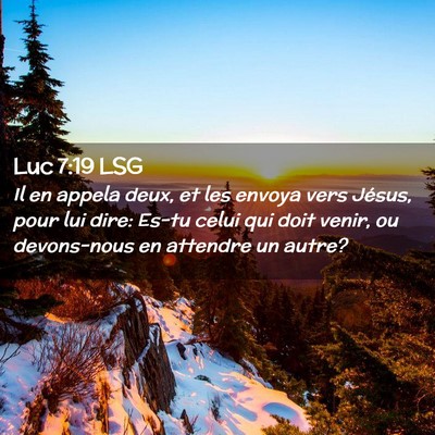Picture 02 - Luc 7:19 LSG - Il en appela deux, et les envoya vers Jésus, - Bible Verse Picture