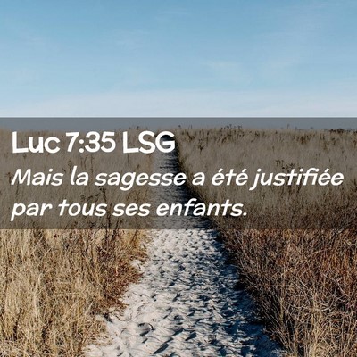 Picture 02 - Luc 7:35 LSG - Mais la sagesse a été justifiée par tous ses - Bible Verse Picture