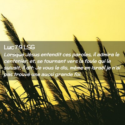 Picture 02 - Luc 7:9 LSG - Lorsque Jésus entendit ces paroles, il admira le - Bible Verse Picture