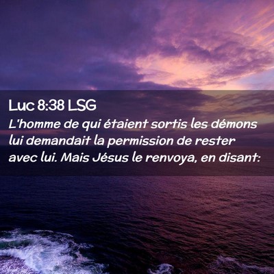 Picture 02 - Luc 8:38 LSG - L'homme de qui étaient sortis les démons lui - Bible Verse Picture