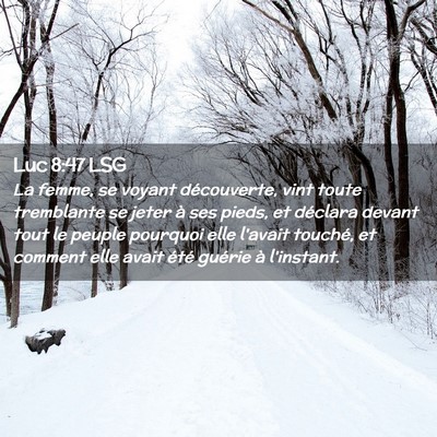 Picture 02 - Luc 8:47 LSG - La femme, se voyant découverte, vint toute - Bible Verse Picture