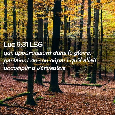 Picture 02 - Luc 9:31 LSG - qui, apparaissant dans la gloire, parlaient de - Bible Verse Picture