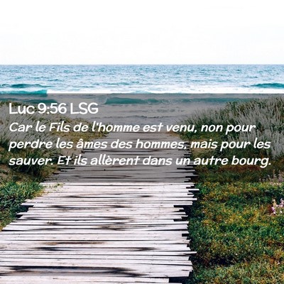 Picture 02 - Luc 9:56 LSG - Car le Fils de l'homme est venu, non pour perdre - Bible Verse Picture