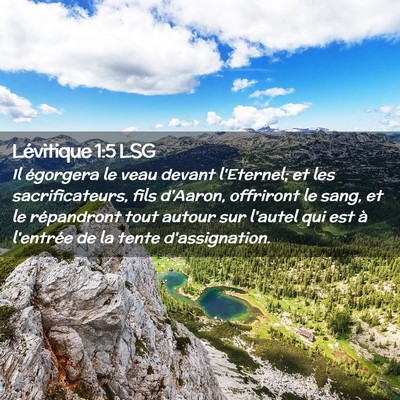 Picture 02 - Lévitique 1:5 LSG - Il égorgera le veau devant l'Eternel; et les - Bible Verse Picture