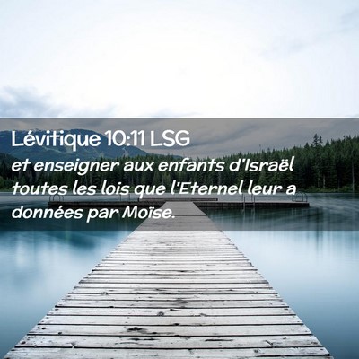 Picture 02 - Lévitique 10:11 LSG - et enseigner aux enfants d'Israël toutes les - Bible Verse Picture