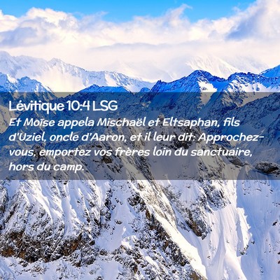 Picture 02 - Lévitique 10:4 LSG - Et Moïse appela Mischaël et Eltsaphan, fils - Bible Verse Picture