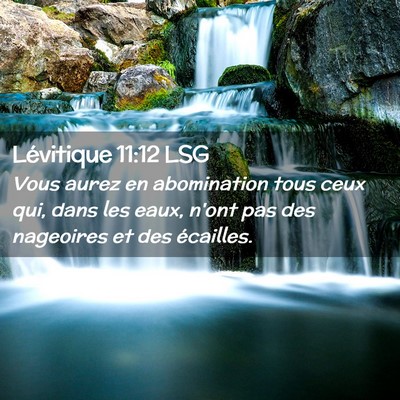 Picture 02 - Lévitique 11:12 LSG - Vous aurez en abomination tous ceux qui, dans les - Bible Verse Picture