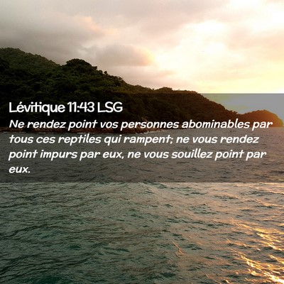 Picture 02 - Lévitique 11:43 LSG - Ne rendez point vos personnes abominables par - Bible Verse Picture