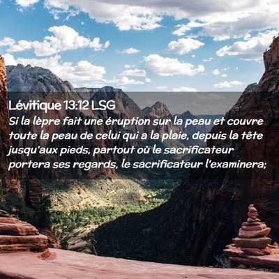 Picture 02 - Lévitique 13:12 LSG - Si la lèpre fait une éruption sur la peau et - Bible Verse Picture