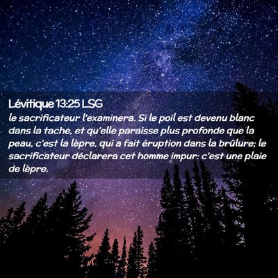 Picture 02 - Lévitique 13:25 LSG - le sacrificateur l'examinera. Si le poil est - Bible Verse Picture