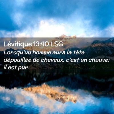 Picture 02 - Lévitique 13:40 LSG - Lorsqu'un homme aura la tête dépouillée de - Bible Verse Picture