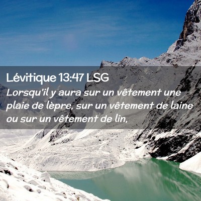 Picture 02 - Lévitique 13:47 LSG - Lorsqu'il y aura sur un vêtement une plaie de - Bible Verse Picture