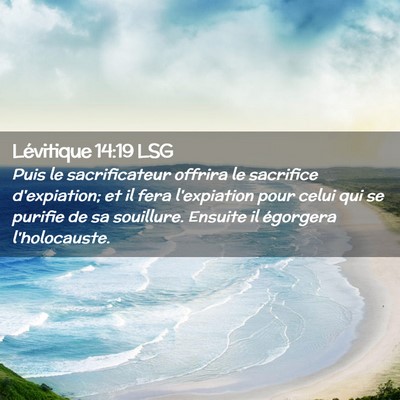 Picture 02 - Lévitique 14:19 LSG - Puis le sacrificateur offrira le sacrifice - Bible Verse Picture