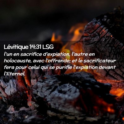 Picture 02 - Lévitique 14:31 LSG - l'un en sacrifice d'expiation, l'autre en - Bible Verse Picture