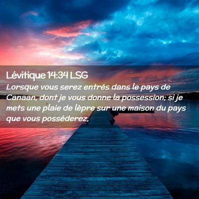 Picture 02 - Lévitique 14:34 LSG - Lorsque vous serez entrés dans le pays de - Bible Verse Picture