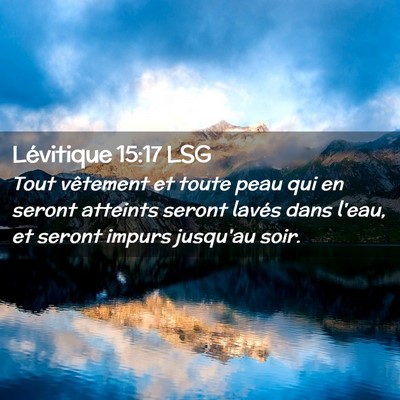 Picture 02 - Lévitique 15:17 LSG - Tout vêtement et toute peau qui en seront - Bible Verse Picture