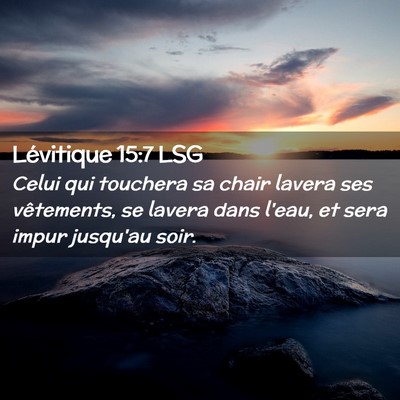 Picture 02 - Lévitique 15:7 LSG - Celui qui touchera sa chair lavera ses - Bible Verse Picture