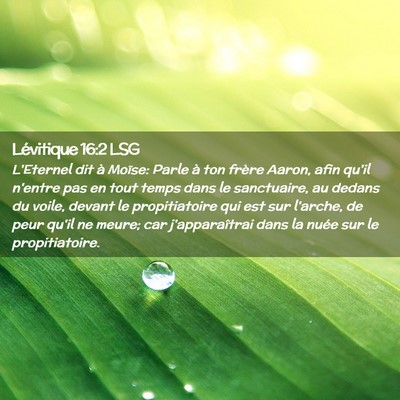 Picture 02 - Lévitique 16:2 LSG - L'Eternel dit à Moïse: Parle à ton frère - Bible Verse Picture