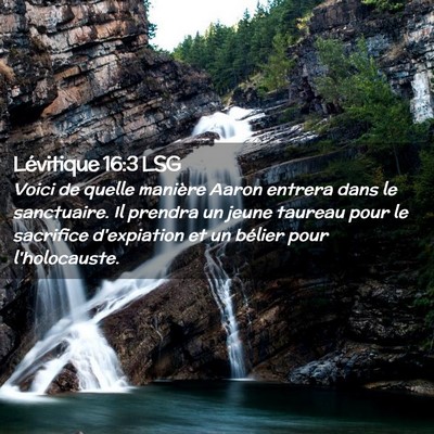 Picture 02 - Lévitique 16:3 LSG - Voici de quelle manière Aaron entrera dans le - Bible Verse Picture