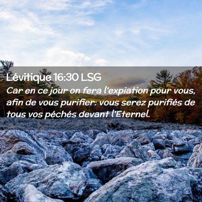 Picture 02 - Lévitique 16:30 LSG - Car en ce jour on fera l'expiation pour vous, - Bible Verse Picture