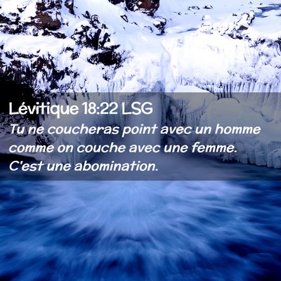 Picture 02 - Lévitique 18:22 LSG - Tu ne coucheras point avec un homme comme on - Bible Verse Picture
