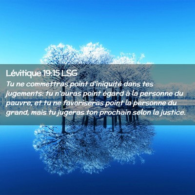 Picture 02 - Lévitique 19:15 LSG - Tu ne commettras point d'iniquité dans tes - Bible Verse Picture
