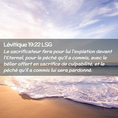 Picture 02 - Lévitique 19:22 LSG - Le sacrificateur fera pour lui l'expiation devant - Bible Verse Picture