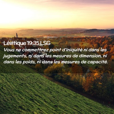 Picture 02 - Lévitique 19:35 LSG - Vous ne commettrez point d'iniquité ni dans les - Bible Verse Picture