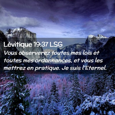 Picture 02 - Lévitique 19:37 LSG - Vous observerez toutes mes lois et toutes mes - Bible Verse Picture