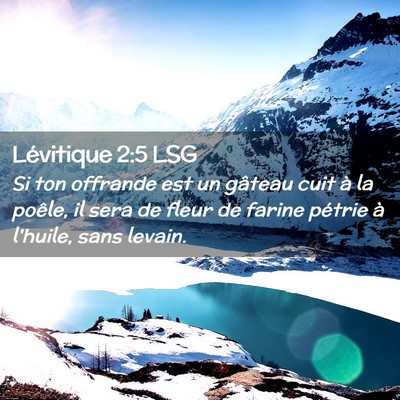 Picture 02 - Lévitique 2:5 LSG - Si ton offrande est un gâteau cuit à la poêle, - Bible Verse Picture