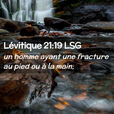 Picture 02 - Lévitique 21:19 LSG - un homme ayant une fracture au pied ou à la - Bible Verse Picture