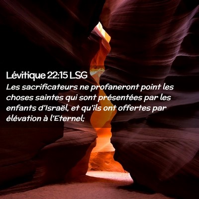 Picture 02 - Lévitique 22:15 LSG - Les sacrificateurs ne profaneront point les - Bible Verse Picture