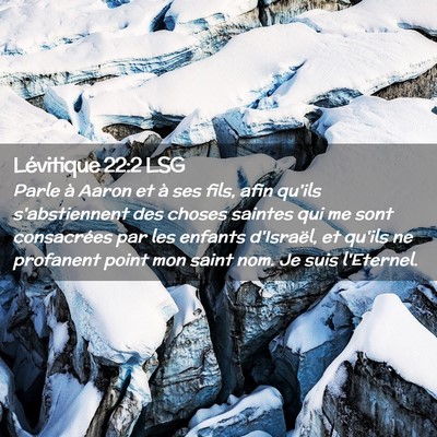 Picture 02 - Lévitique 22:2 LSG - Parle à Aaron et à ses fils, afin qu'ils - Bible Verse Picture