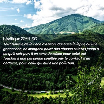 Picture 02 - Lévitique 22:4 LSG - Tout homme de la race d'Aaron, qui aura la lèpre - Bible Verse Picture