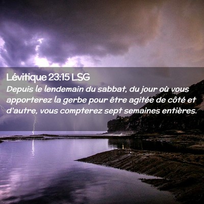 Picture 02 - Lévitique 23:15 LSG - Depuis le lendemain du sabbat, du jour où vous - Bible Verse Picture