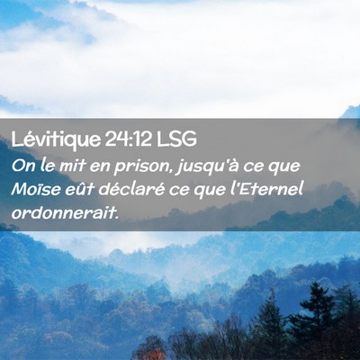 Picture 02 - Lévitique 24:12 LSG - On le mit en prison, jusqu'à ce que Moïse eût - Bible Verse Picture
