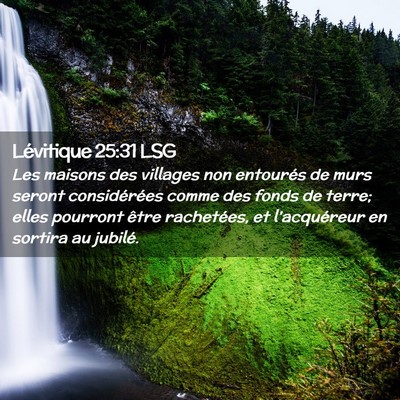 Picture 02 - Lévitique 25:31 LSG - Les maisons des villages non entourés de murs - Bible Verse Picture